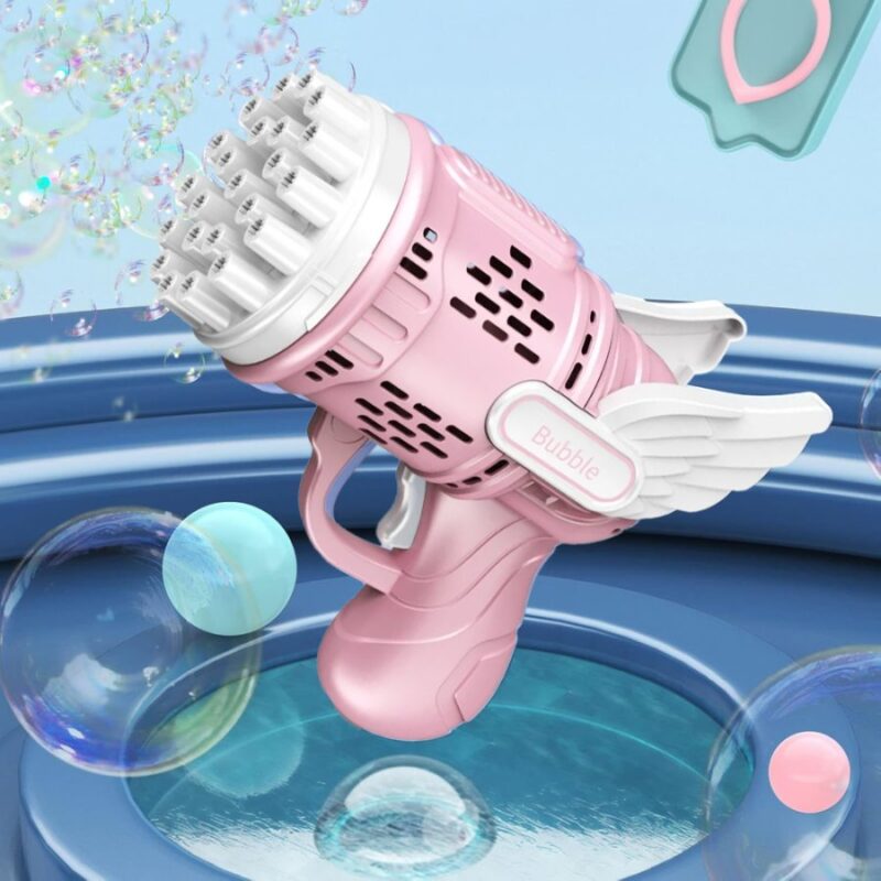 Pistola De Burbujas Rosa 23 Orificios Úpale - Imagen 4