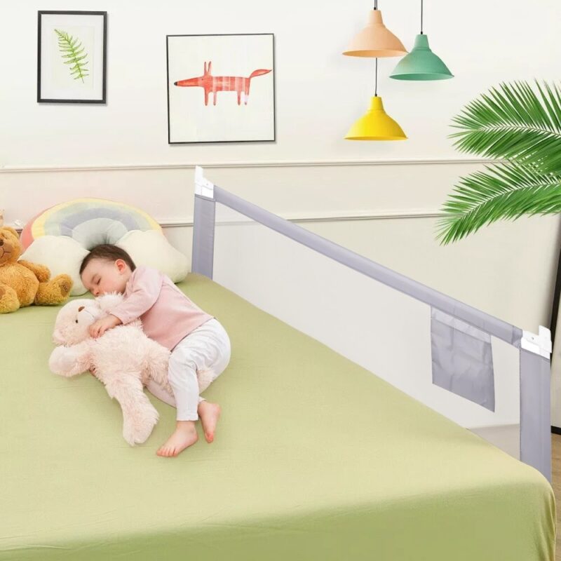 Baranda de cama para protección de bebés Gris 178 x 50 cm Úpale - Imagen 5