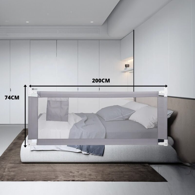 Baranda de cama para protección de bebés Gris 178 x 50 cm Úpale - Imagen 2
