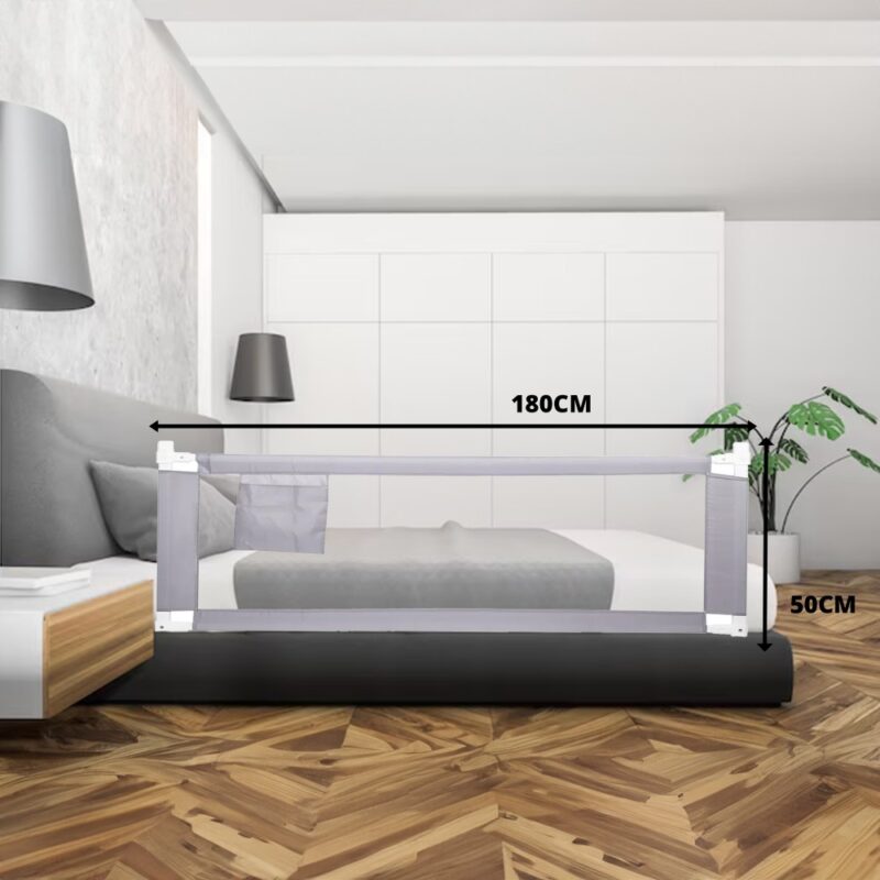 Baranda de cama para protección de bebés Gris 196 x 60 cm Úpale - Imagen 8