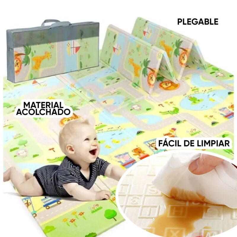 Alfombra De Gateo para bebés Pista De Carros Úpale 180 X 150 X 1 cm - Imagen 3