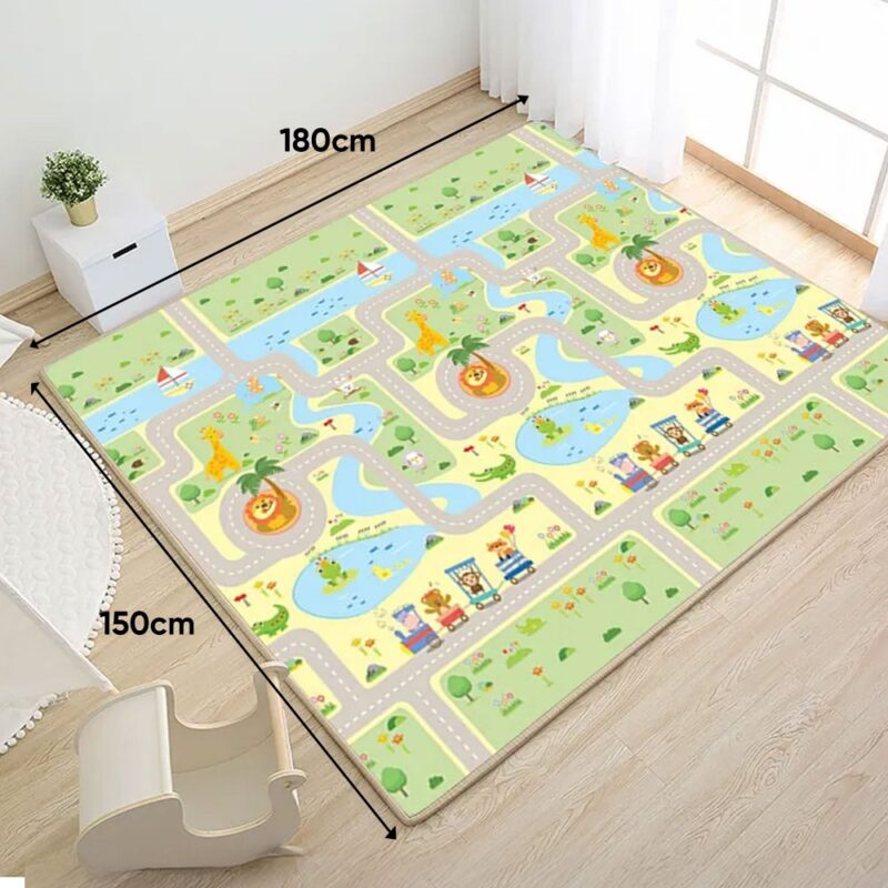 Alfombra De Gateo para bebés Pista De Carros Úpale 180 X 150 X 1 cm - Imagen 2