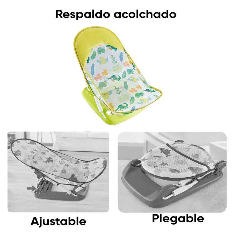Asiento De Ducha para bebé Con Malla Verde Úpale - Imagen 3