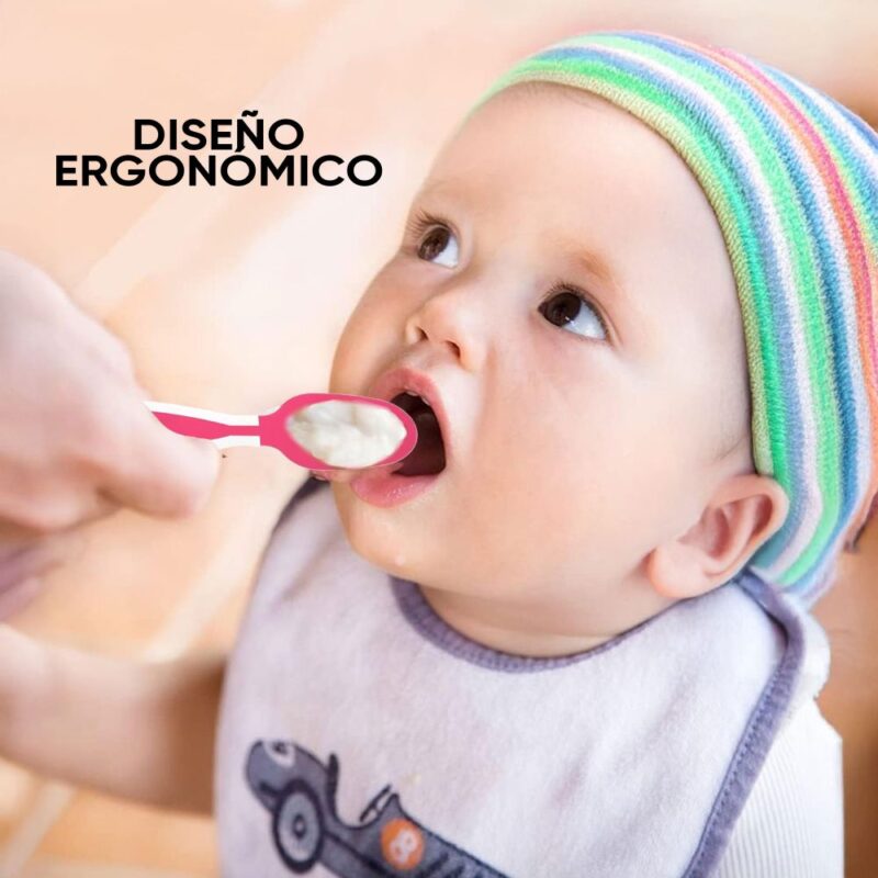 Juego De Cucharas para Dentición de bebés Fucsia BLW Úpale - Imagen 4