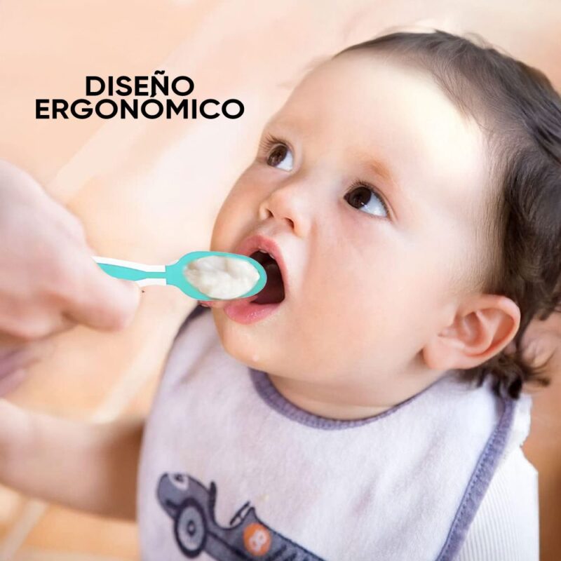 Juego De Cucharas para Dentición de bebés Turquesa BLW Úpale - Imagen 4