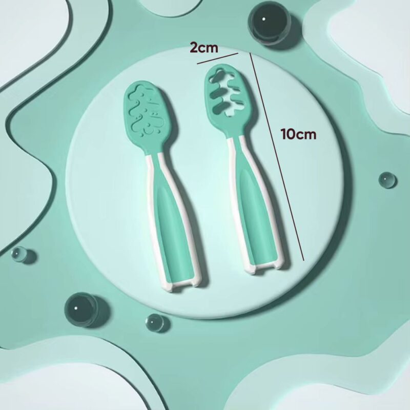 Juego De Cucharas para Dentición de bebés Turquesa BLW Úpale - Imagen 3