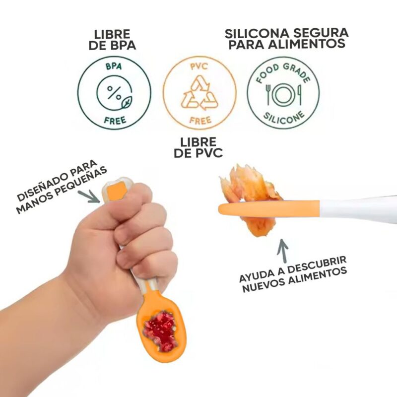 Juego De Cucharas para Dentición de bebés Amarillo BLW Úpale - Imagen 2