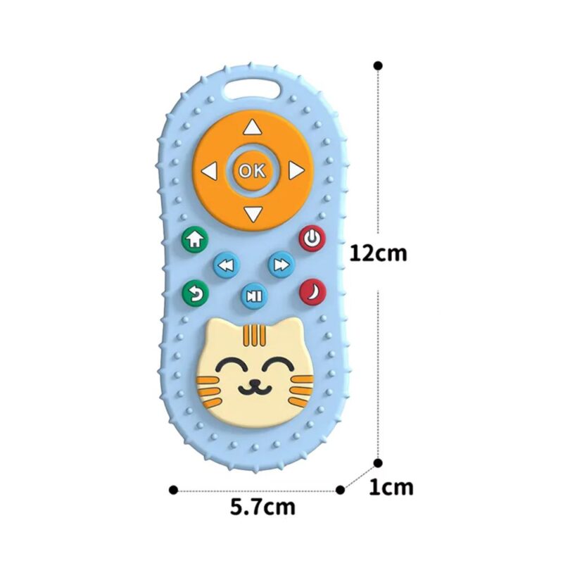 Masticador de silicón para bebés Control Remoto Celeste Úpale - Imagen 3