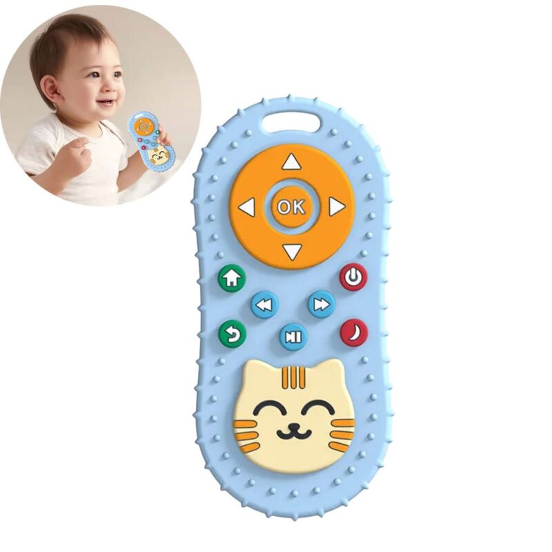 Masticador de silicón para bebés Control Remoto Celeste Úpale