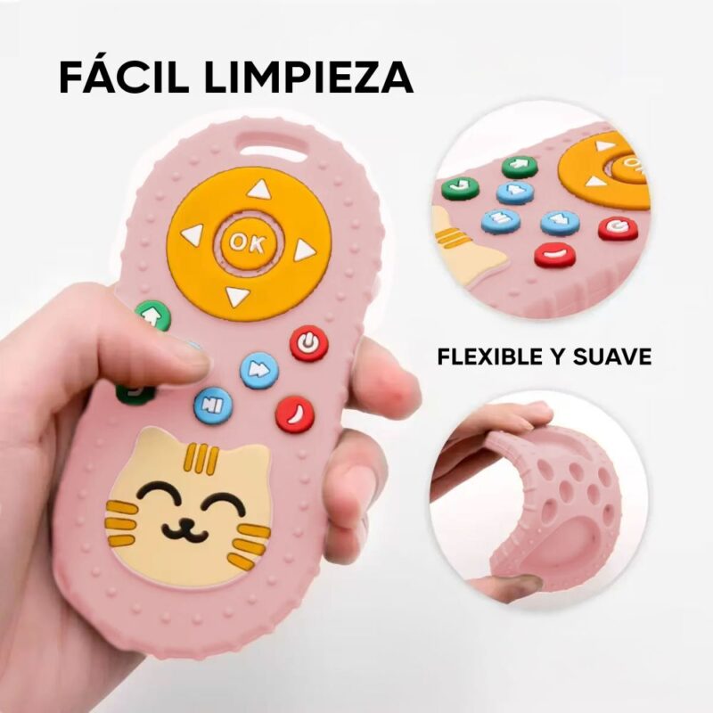 Masticador de silicón para bebés Control Remoto Rosa Úpale - Imagen 2