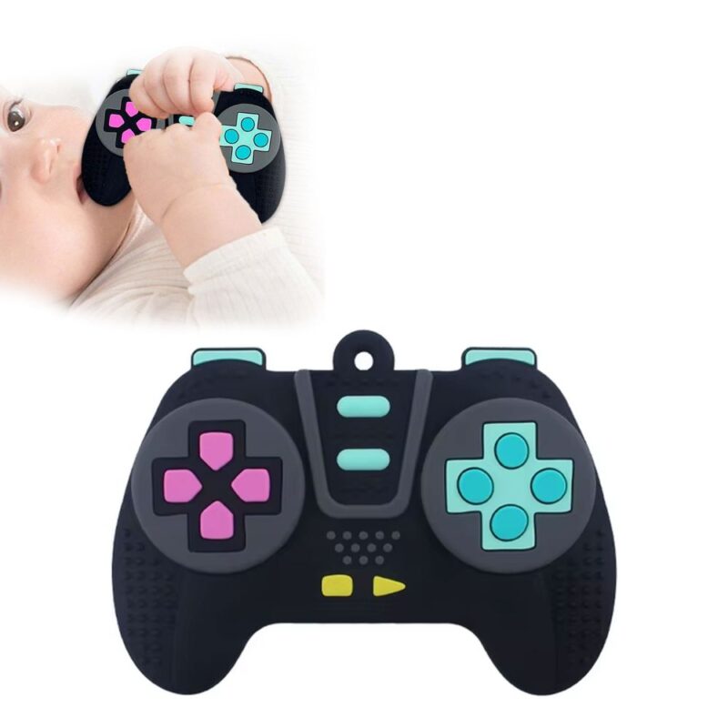 Masticador de silicón para bebés Palanca De Play Negra Lila Úpale