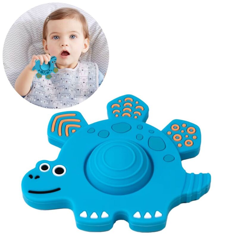 Masticador de silicón para bebés Dino Celeste Úpale