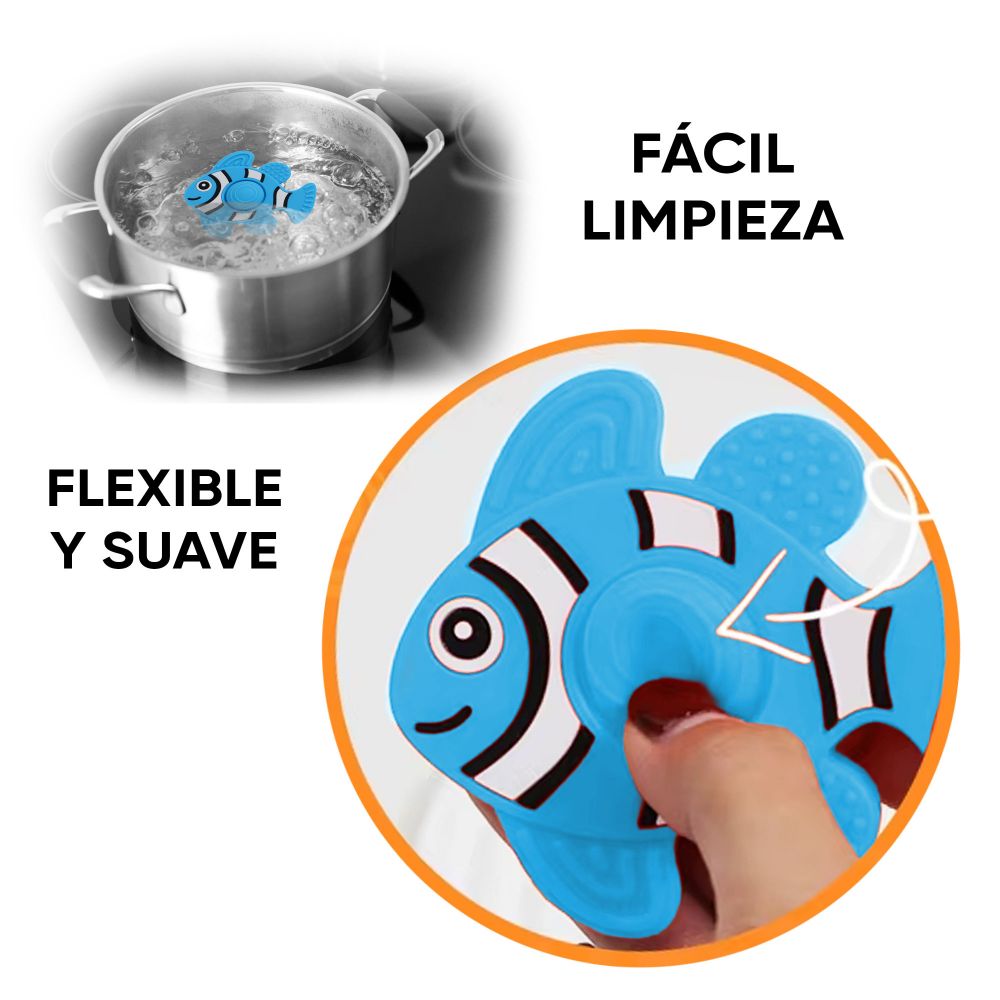 Masticador de silicón para bebés Pez Azul Úpale - Imagen 3