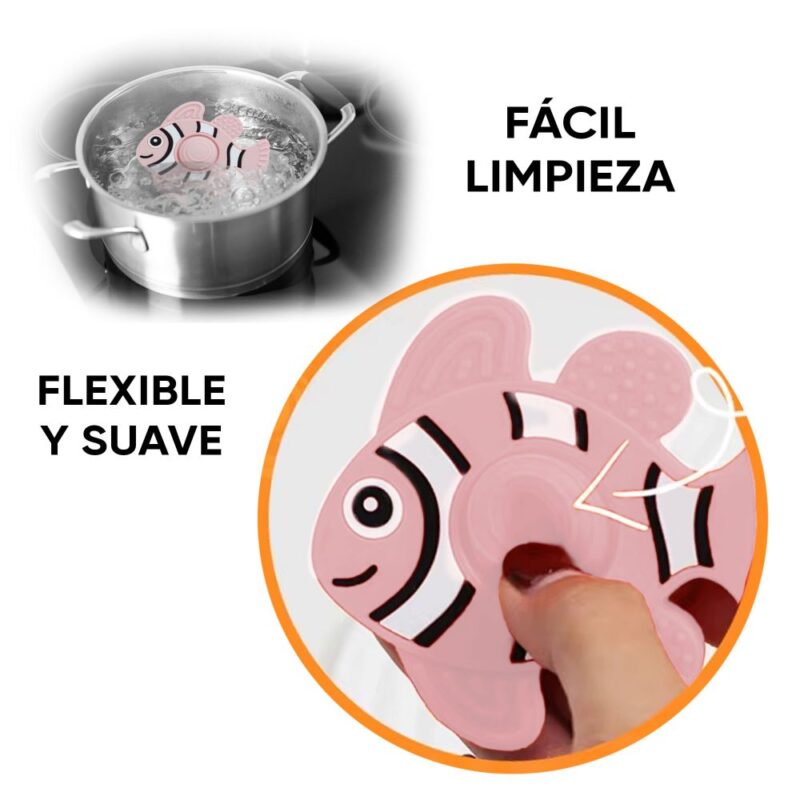 Masticador de silicón para bebés Pez Rosa Úpale - Imagen 3