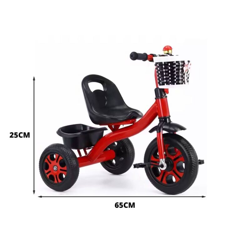 Triciclo Rojo Con Canasta para niños Tejida Úpale - Imagen 2