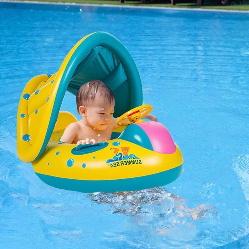 Flotador De Piscina Techo Inflable para bebés Turquesa - Imagen 4