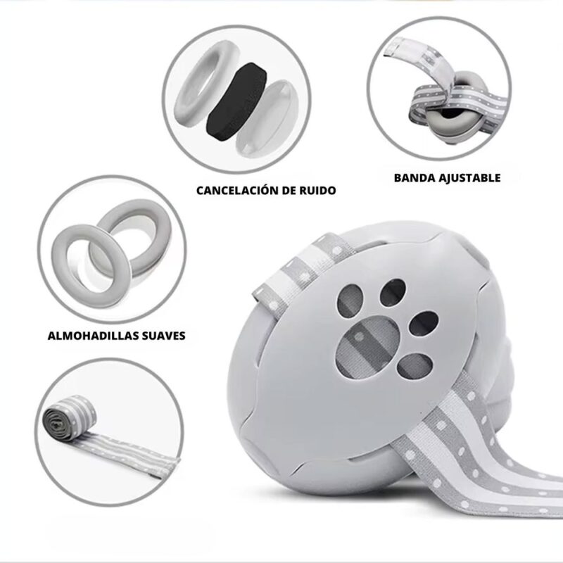 Protector De Oidos para Bebés Úpale Gris - Imagen 3