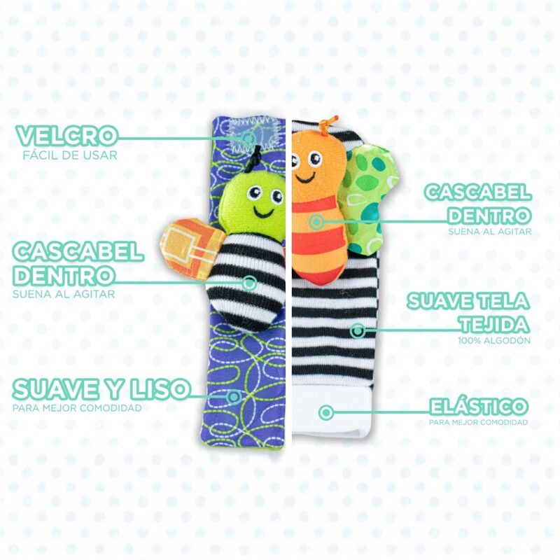 SET DE PULSERAS Y MEDIAS SONAJEROS X 4 ÚPALE - Imagen 2