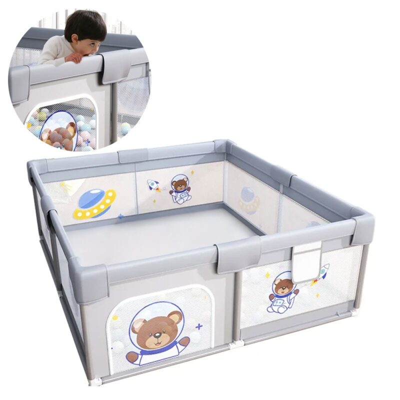 CORRAL PARA BEBÉ FUNKIDS  ESPACIO GRIS 150X180 CM  ÚPALE