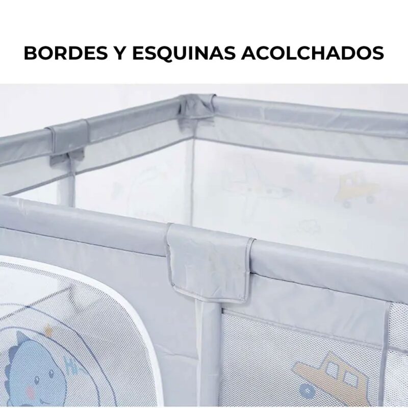 CORRAL PARA BEBÉ FUNKIDS  DINOSAURIO GRIS 120X160 CM  ÚPALE - Imagen 5