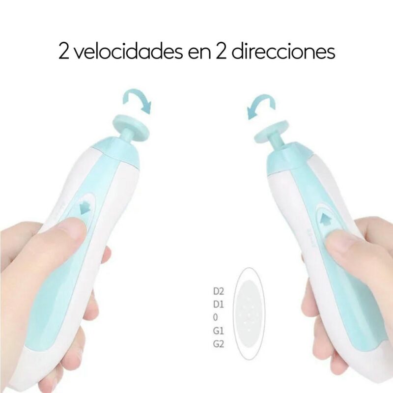 Lima De Uñas para Bebés Eléctrica Con Estuche y Repuestos Celeste Úpale - Imagen 5