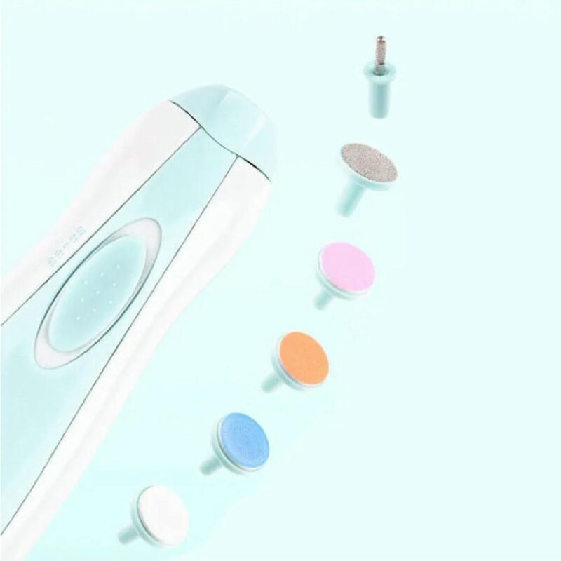 Lima De Uñas para Bebés Eléctrica Con Estuche y Repuestos Celeste Úpale - Imagen 4