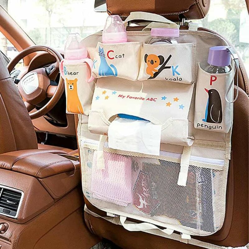 Organizador De Asiento de Carro Oso Celeste Úpale - Imagen 4