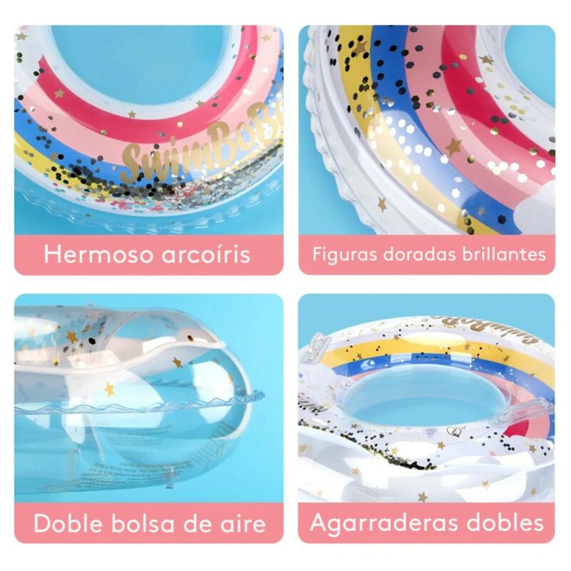 Flotador Inflable de Plástico para niños Arcoíris Úpale - Imagen 5