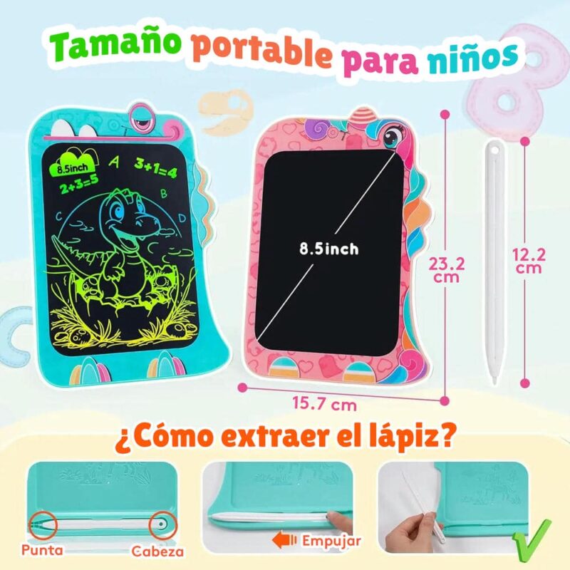 Tablet Para Niños LCD Multicolor 23x16cm Celeste Úpale - Imagen 5