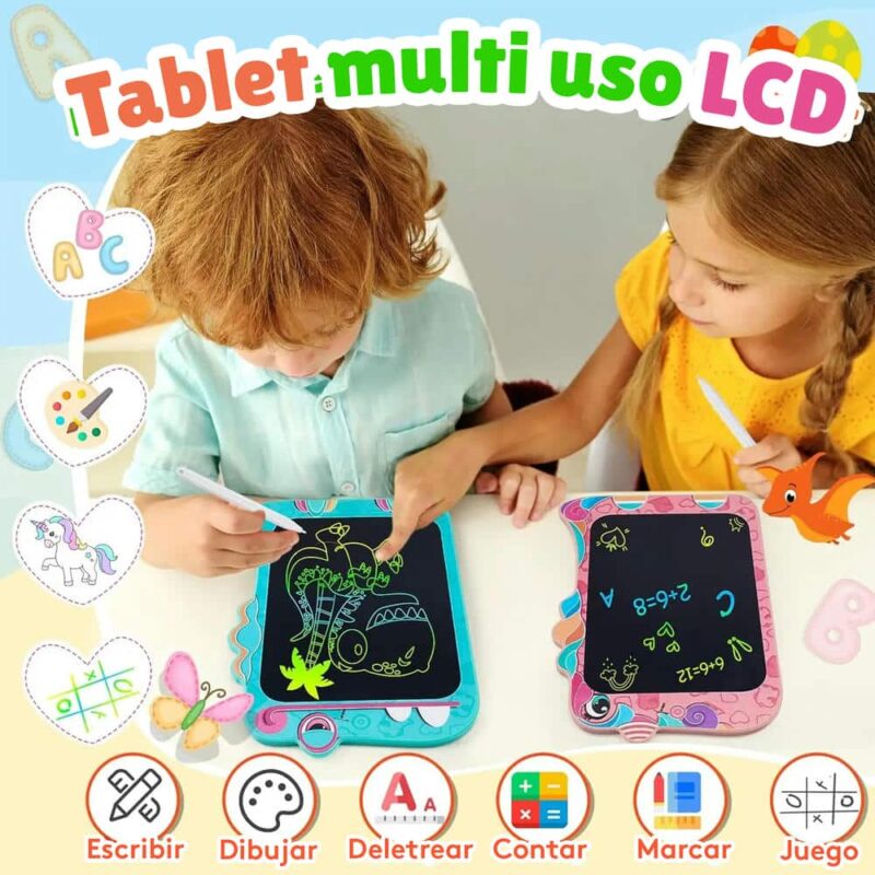 Tablet Para Niños LCD Multicolor 23x16cm Rosa Úpale - Imagen 2